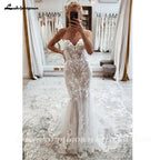 NumberSea Lace Boho Wedding Dress 2025 Off The Shoulder Sweetheart Appliques Cut Out Long Train Vestido de novia corte sirena