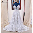 NumberSea Lace Boho Wedding Dresses 2025 Vestidos Receipt Party Gowns Summer Beach Robe Sexy Bridal Gowns Spaghetti Straps
