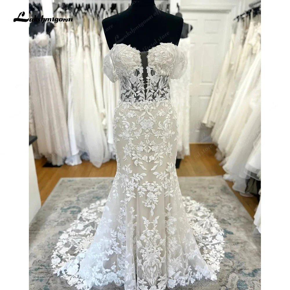 NumberSea Lace Mermaid Wedding Dresses 2025 Ballkleider Elegant Women Off the Shoulder  Country Wedding Gowns