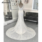 NumberSea  Lace Mermaid Wedding Dresses Sweep Train Sleeveless Lace With Appliques 2025 Bridal Gowns