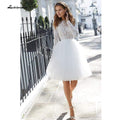 NumberSea Long Sleeve Lace Tulle O Neck Ball Gown Wedding Dresses