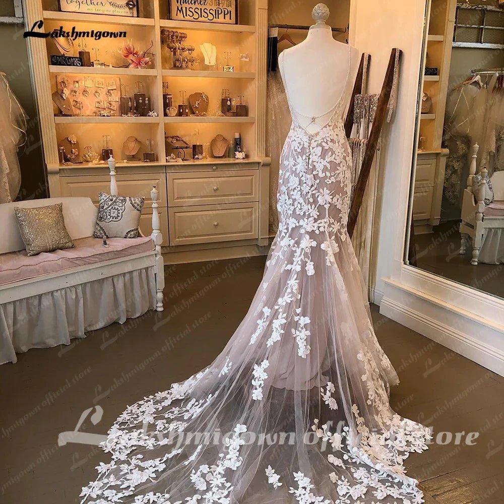NumberSea Luxury Mermaid/Trumpet Lace Wedding Dress for Women 2025 Wedding Gowns Spaghetti Straps vestido de boda corte sirena