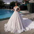 NumberSea Luxury Princess Bridal Gown Vintage Lace Wedding Dresses Off the Shoulder