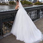 NumberSea Luxury Tulle Mariage Open Back Lace Beading Wedding Dresses