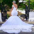 NumberSea Mermaid Wedding Dress Modest Bridal Dress Off the Shoulder
