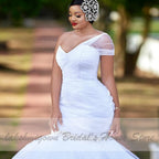 NumberSea Mermaid Wedding Dress Modest Bridal Dress Off the Shoulder