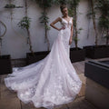 NumberSea Mermaid Wedding Dresses with Detachable Skirt Blush Pink