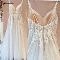 NumberSea Modest Beach Soft Tulle Wedding Dresses 2025 Lace Appliques A-Line V Neck Sweep Train Bridal Gown robe de soirée de mariage