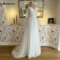NumberSea NumberSea A Line Tulle Beach Wedding Dresses Robe de marie Spaghetti Straps 2024 Vestidos Long Boho Bridal Gowns
