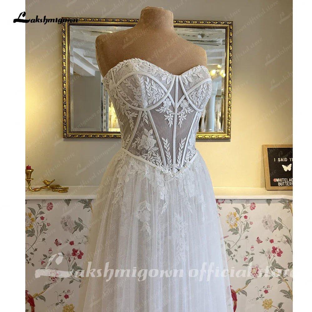 NumberSea NumberSea A Line Wedding Dresses For Women Sweetheart Elegant Wedding Gowns Lace Long Sexy Dresses robes de soirée mariage