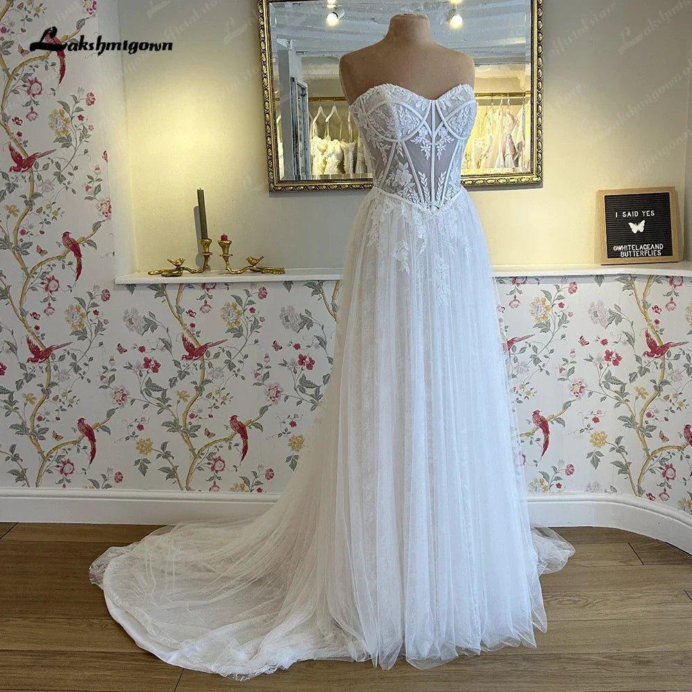 NumberSea NumberSea A Line Wedding Dresses For Women Sweetheart Elegant Wedding Gowns Lace Long Sexy Dresses robes de soirée mariage