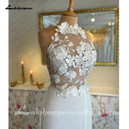 NumberSea NumberSea Applique Halter Wedding Dress Sleeveless Strapless Leg Split Open Back Bride Gown Vestidos De Novia Custom Made
