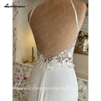 NumberSea NumberSea Applique Halter Wedding Dress Sleeveless Strapless Leg Split Open Back Bride Gown Vestidos De Novia Custom Made