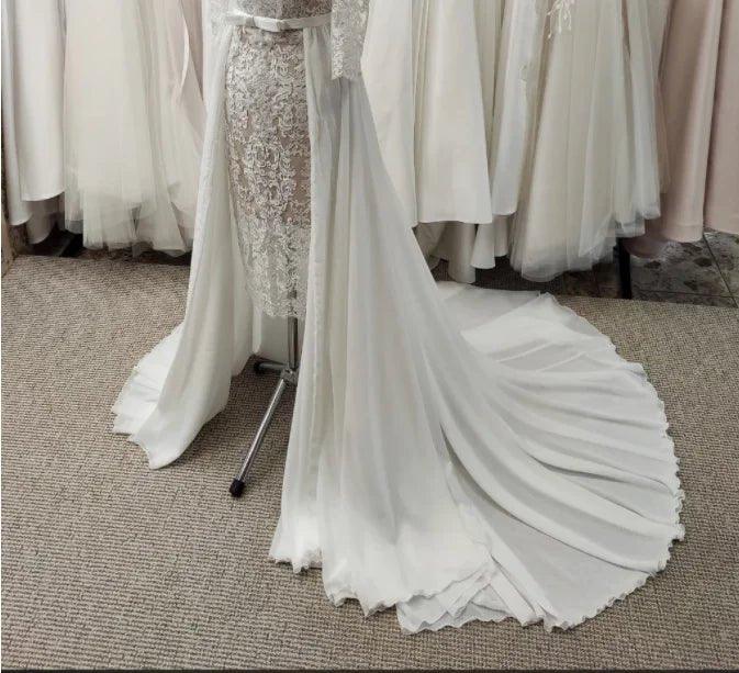 NumberSea NumberSea Beach Wedding Dresses with Detachable Train Chiffon Skirt Train Bridal Wedding Overskirt Bride Skirt Train