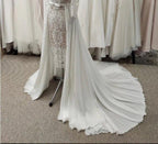NumberSea NumberSea Beach Wedding Dresses with Detachable Train Chiffon Skirt Train Bridal Wedding Overskirt Bride Skirt Train