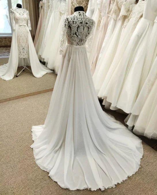 NumberSea NumberSea Beach Wedding Dresses with Detachable Train Chiffon Skirt Train Bridal Wedding Overskirt Bride Skirt Train