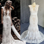 NumberSea NumberSea Boho Lace Behemian Mermaid Wedding Dress Robe Civil Country Bridal Gowns Sexy Backless Lace robe mariage femme