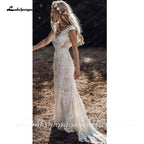 NumberSea NumberSea Boho Lace Behemian Mermaid Wedding Dress Robe Civil Country Bridal Gowns Sexy Backless Lace robe mariage femme