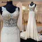 NumberSea NumberSea Bridal Lace Mermaid Wedding Dresses Off Shoulder Vestidos Novia Crepe Boho Wedding Gowns 2025 New Designer