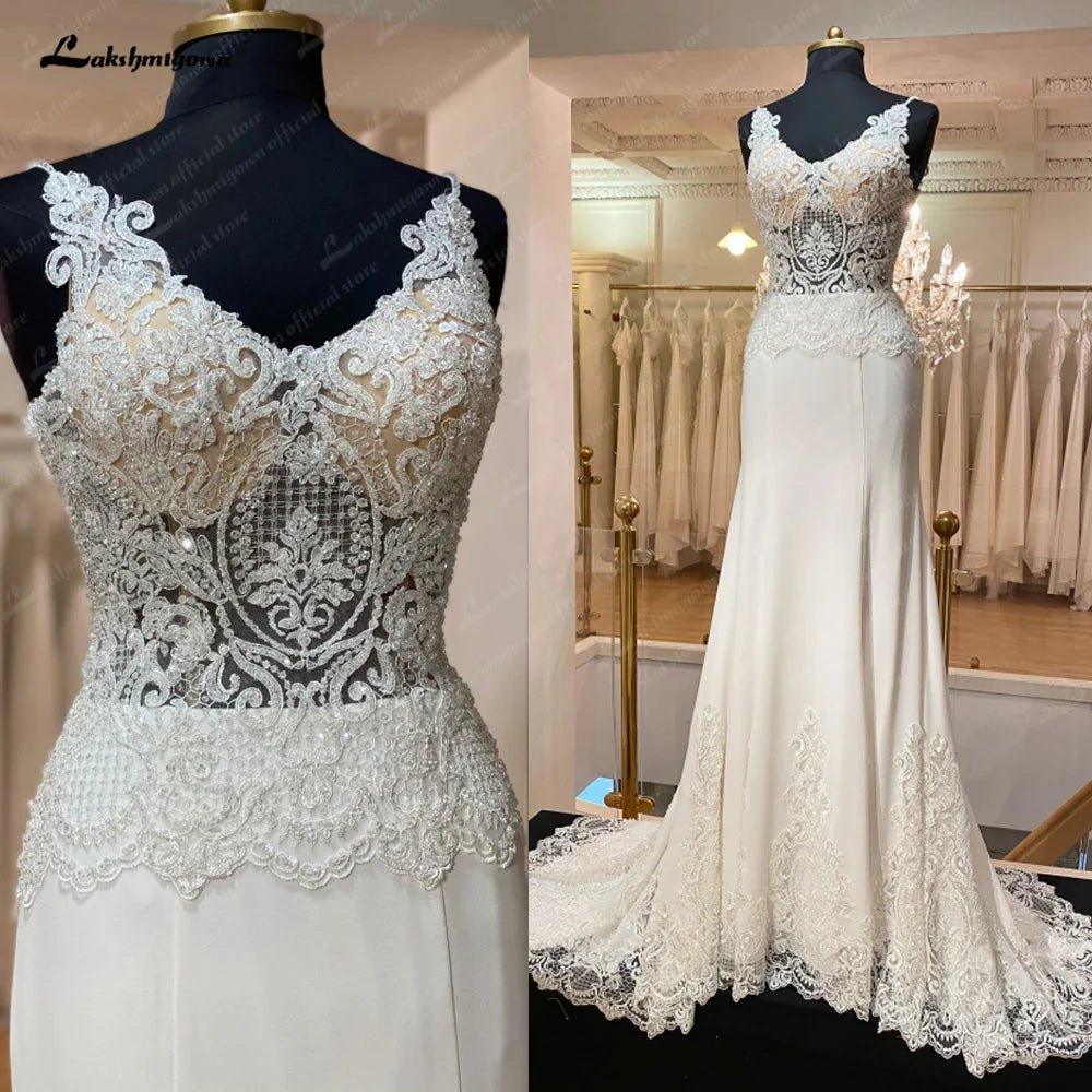 NumberSea NumberSea Bridal Lace Mermaid Wedding Dresses Off Shoulder Vestidos Novia Crepe Boho Wedding Gowns 2025 New Designer