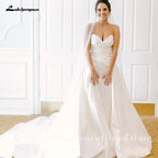 NumberSea NumberSea Ivory A Line Court Train Boho Wedding Dresses For Women 2025 Bridal Party Evening Gown Robe de mariee