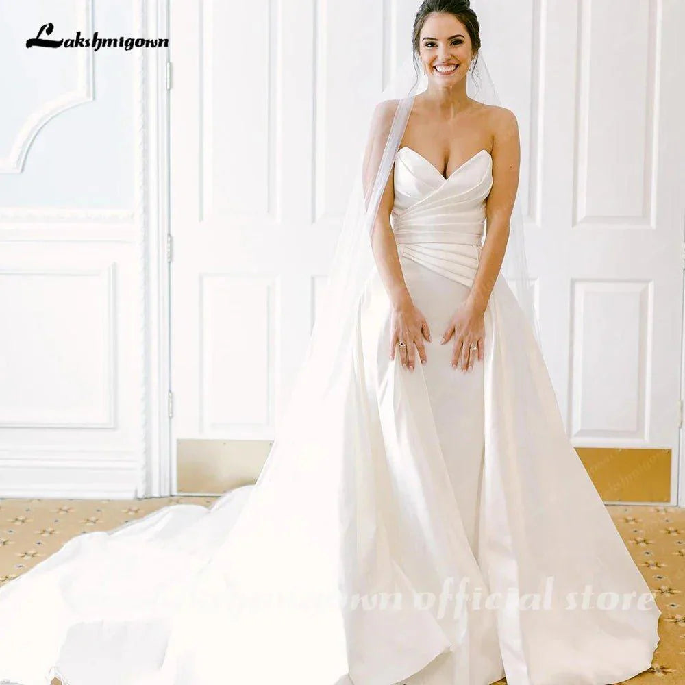 NumberSea NumberSea Ivory A Line Court Train Boho Wedding Dresses For Women 2025 Bridal Party Evening Gown Robe de mariee