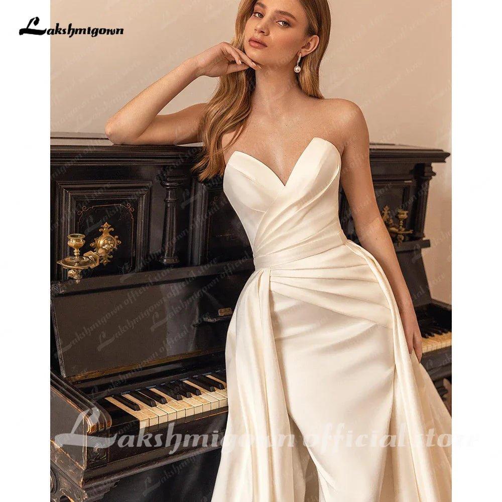 NumberSea NumberSea Ivory A Line Court Train Boho Wedding Dresses For Women 2025 Bridal Party Evening Gown Robe de mariee