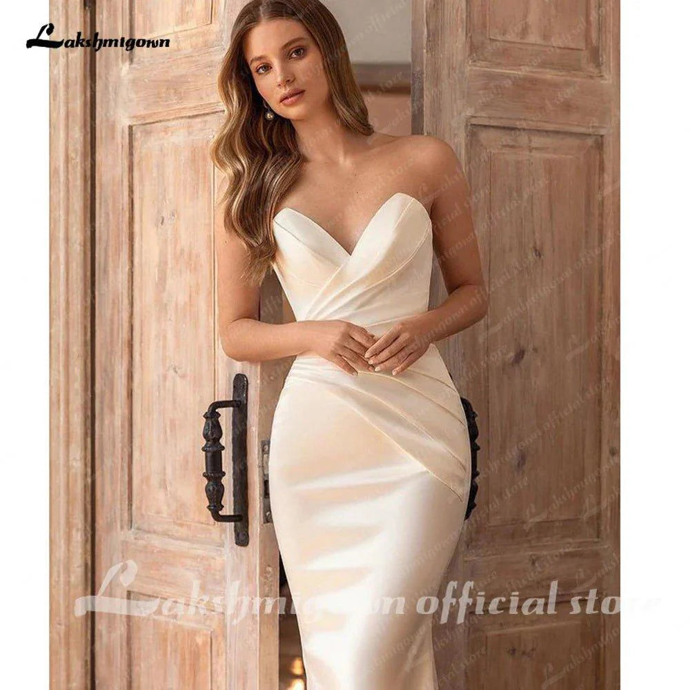 NumberSea NumberSea Ivory A Line Court Train Boho Wedding Dresses For Women 2025 Bridal Party Evening Gown Robe de mariee