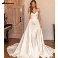 NumberSea NumberSea Ivory A Line Court Train Boho Wedding Dresses For Women 2025 Bridal Party Evening Gown Robe de mariee