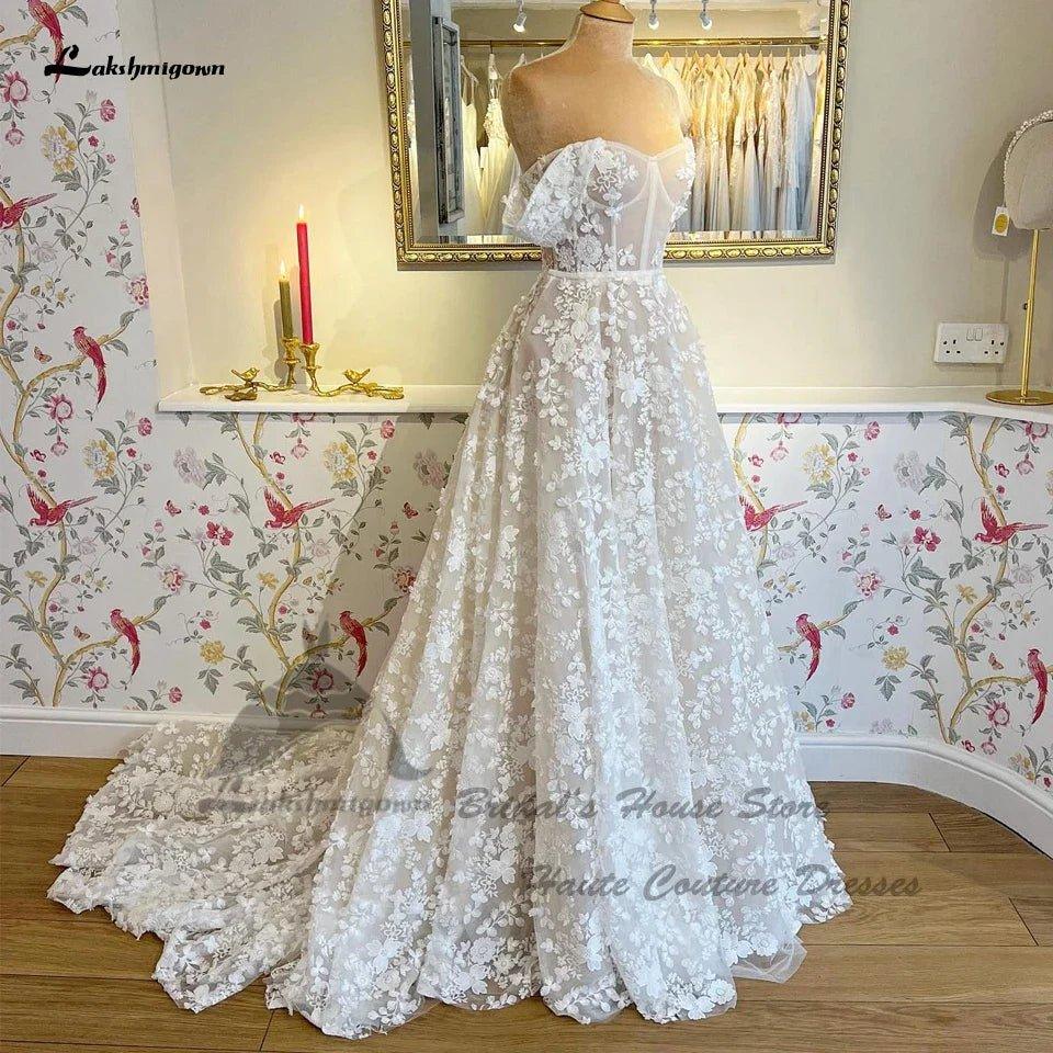 NumberSea NumberSea Luxury Lace Boho Wedding Dresses For Women 2024 Vestido Boda Civil Corset Bridal Gowns Off The Shoulder Custom Made