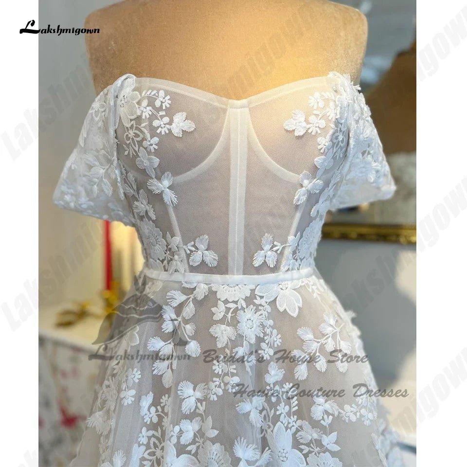 NumberSea NumberSea Luxury Lace Boho Wedding Dresses For Women 2024 Vestido Boda Civil Corset Bridal Gowns Off The Shoulder Custom Made