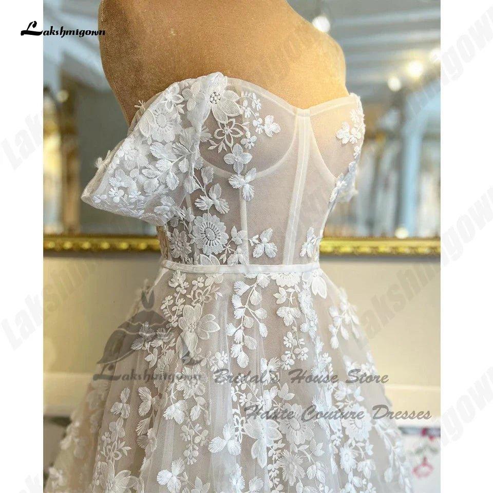 NumberSea NumberSea Luxury Lace Boho Wedding Dresses For Women 2024 Vestido Boda Civil Corset Bridal Gowns Off The Shoulder Custom Made