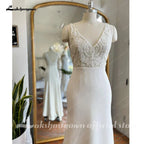 NumberSea NumberSea Mermaid Boho Lace Bodice V Neck Wedding Gown for Women 2024 Bridal Receipt Dinner Party Wedding Dress Vestido Novia
