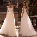 NumberSea NumberSea Soft Tulle Lace Boho Wedding Dress for Women 2024 Spaghetti Straps Backless Bridal Gown robe boheme femme