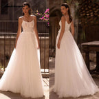 NumberSea NumberSea Soft Tulle Lace Boho Wedding Dress for Women 2024 Spaghetti Straps Backless Bridal Gown robe boheme femme