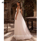 NumberSea NumberSea Soft Tulle Lace Boho Wedding Dress for Women 2024 Spaghetti Straps Backless Bridal Gown robe boheme femme