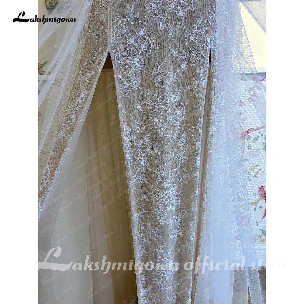 NumberSea NumberSea Split Side Lace Boho Women Wedding Dress for Bride 2024 Spaghetti Straps Wedding Gown batas de novia para
