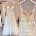 NumberSea NumberSea Unlined Bodice FLowy A Line Tulle Wedding Dress With V Neck Bridal Gown Beach Bridal Gown trouwjurk Robe de mariee