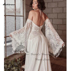 NumberSea NumberSea Vintage Lace Boho Wedding Dress Detachable Long Sleeve 2025 Robe Longue Chic Bridal Gowns Off the Shoulder