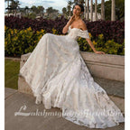 NumberSea NumberSea Vintage Lace Bridal Boho Wedding Gowns Sweetheart A Line Wedding Dress Off The Shoulder Robe boheme abito sposa
