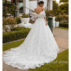 NumberSea NumberSea Vintage Lace Bridal Boho Wedding Gowns Sweetheart A Line Wedding Dress Off The Shoulder Robe boheme abito sposa