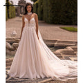 NumberSea NumberSea Women A Line Lace Wedding Dresses 2024 with Cape Robes Femmes Chic Bridal Boho Beach Wedding Gowns Spaghetti Straps