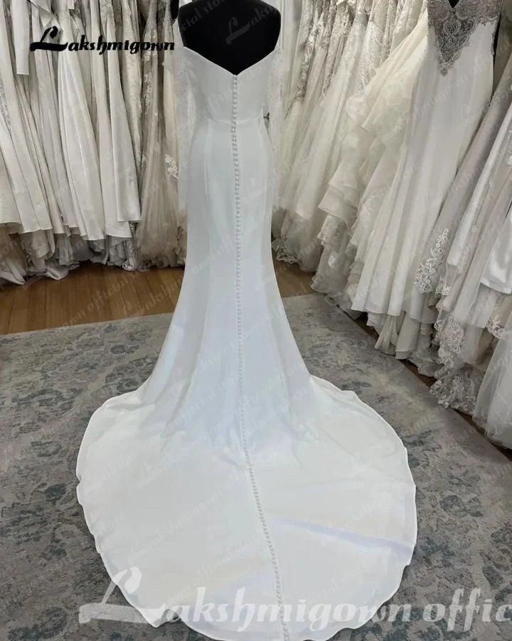 NumberSea Off the Shoulder Long Sleeves Crepe Wedding Gowns 2025 Robe Bohemen Boho Bridal Dress trouwjurk Robe de mariee