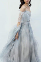 NumberSea Off the Shoulder Ombre Beach Wedding Dresses, MW284