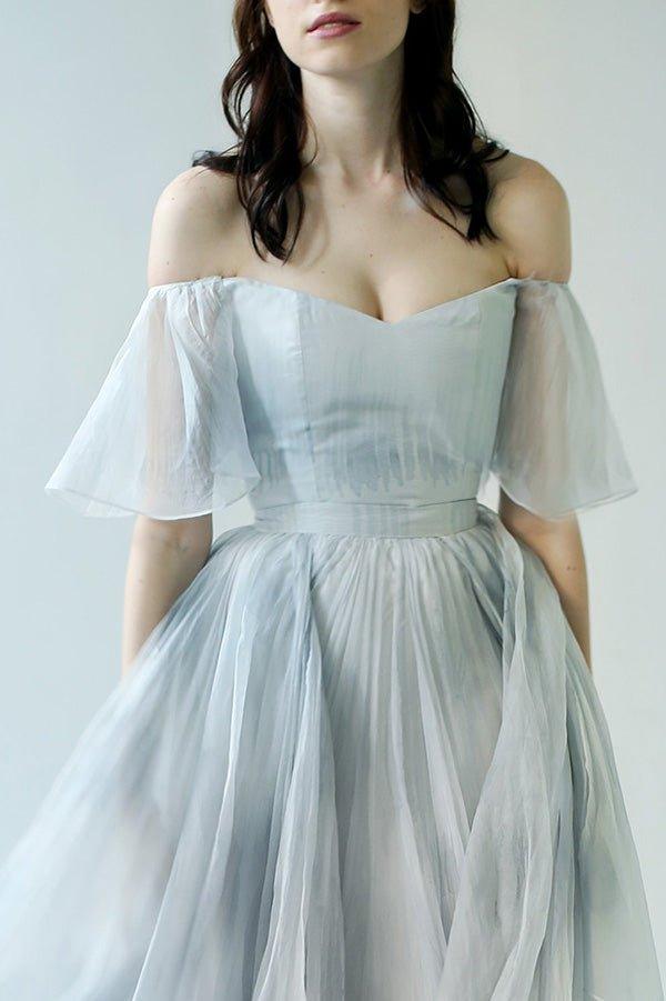 NumberSea Off the Shoulder Ombre Beach Wedding Dresses, MW284