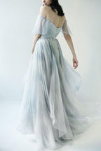 NumberSea Off the Shoulder Ombre Beach Wedding Dresses, MW284