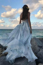 NumberSea Off the Shoulder Ombre Beach Wedding Dresses, MW284