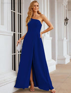 Numbersea One Shoulder Chiffon Bridesmaid Dresses Long Formal Homecoming Prom Gowns for Women Party Wedding Evening SEA28052