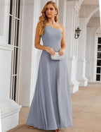 Numbersea One Shoulder Chiffon Bridesmaid Dresses Long Formal Homecoming Prom Gowns for Women Party Wedding Evening SEA28052