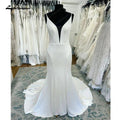 NumberSea Plunging V Neck Mermaid Wedding Gowns 2025 Robes Sexy Bridal Boho Beach Wedding Dress Backless